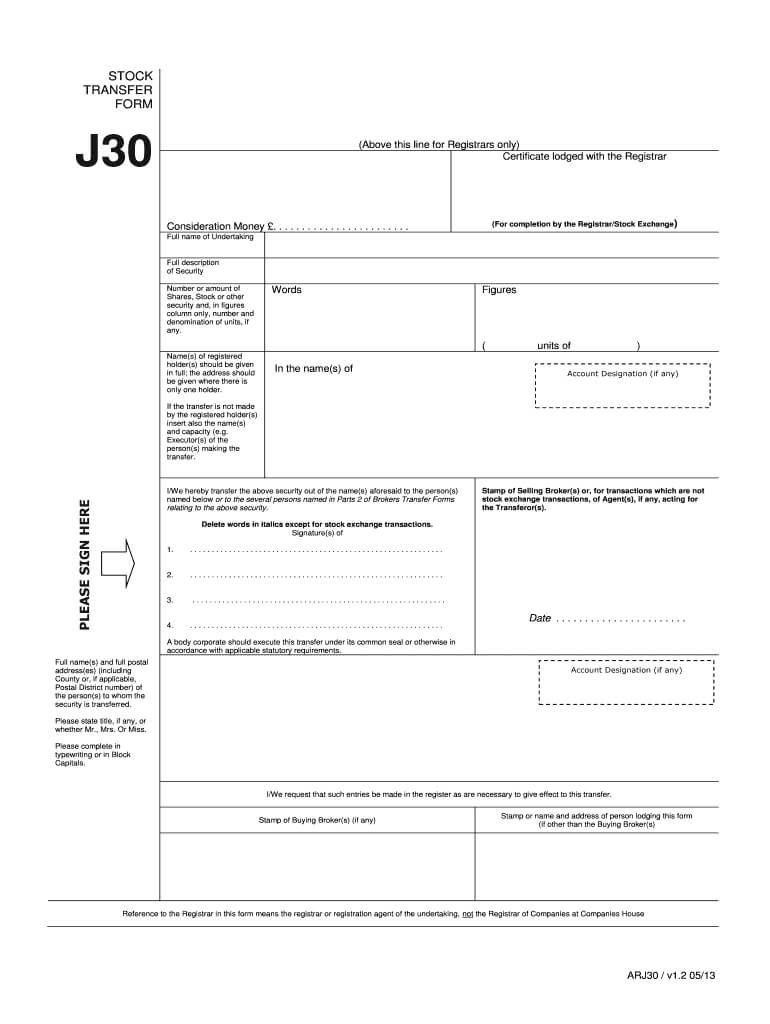 2013 2020 Uk Jordans Form J30 Fill Online, Printable Within Share Certificate Template Companies House