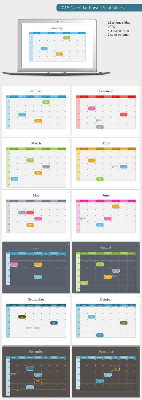 2015 Calendar Powerpoint Template (Powerpoint Templates Pertaining To Powerpoint Calendar Template 2015