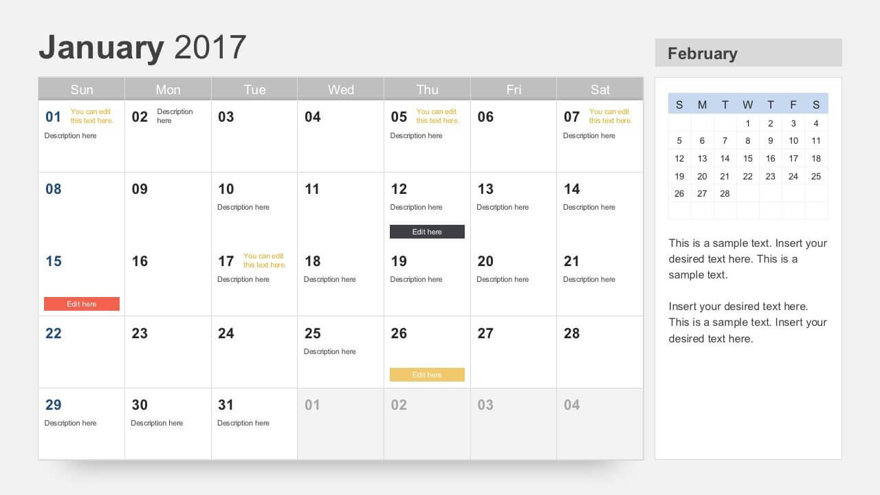 2015 Calendar Template Powerpoint – Bolan.horizonconsulting.co Pertaining To Powerpoint Calendar Template 2015