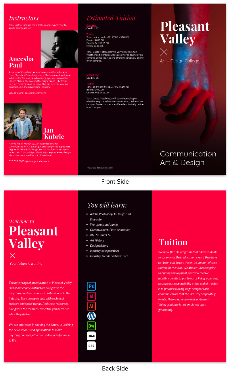21 Brochure Templates And Design Tips To Promote Your Throughout Tri Fold School Brochure Template