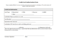 21+ Credit Card Authorization Form Template Pdf Fillable 2019!! for Customer Information Card Template