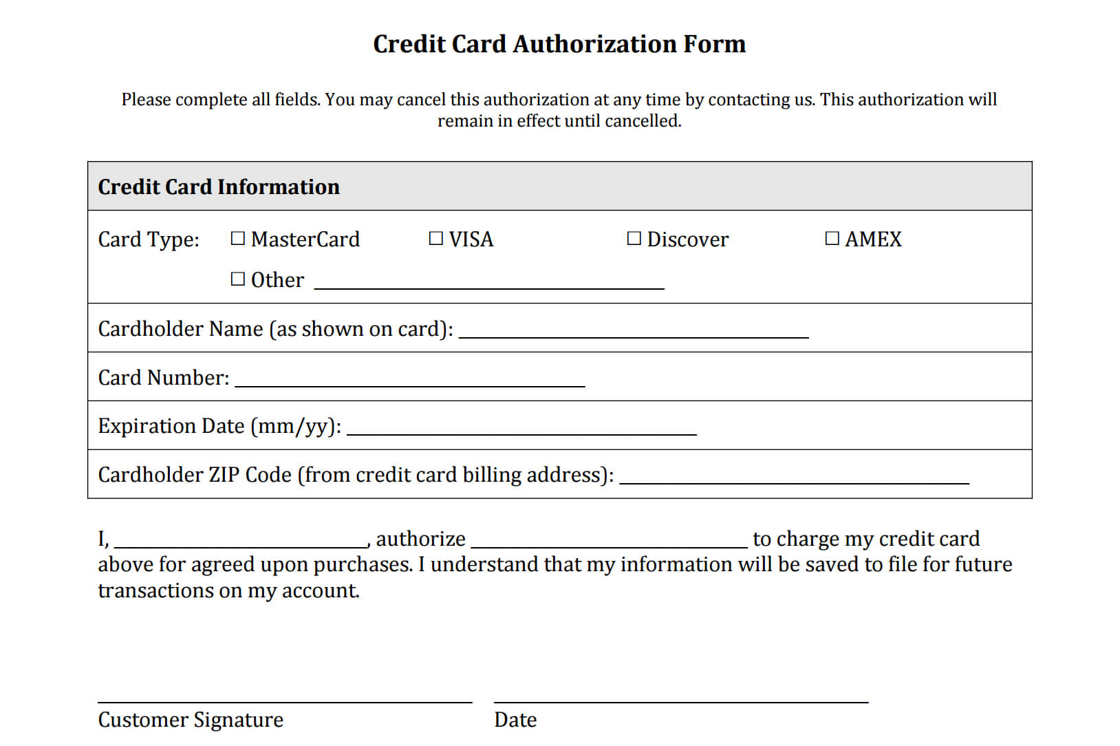 21+ Credit Card Authorization Form Template Pdf Fillable 2019!! With Regard To Order Form With Credit Card Template