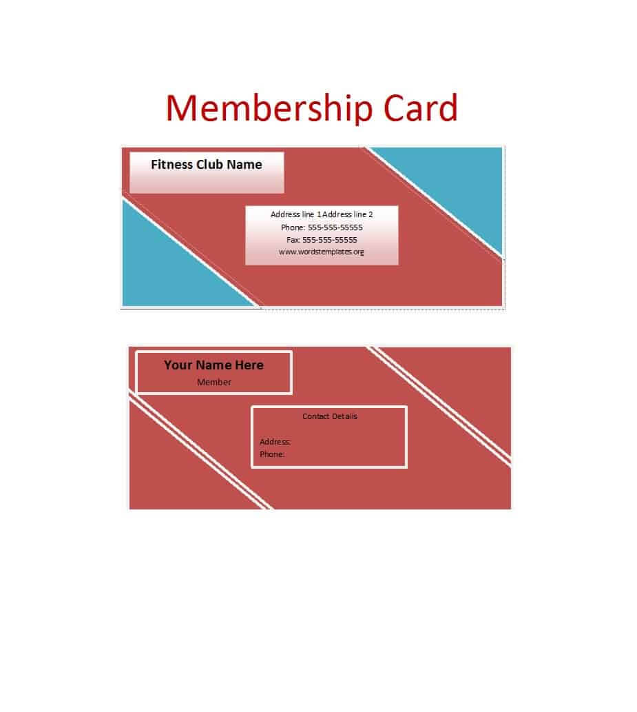 25 Cool Membership Card Templates & Designs (Ms Word) ᐅ Pertaining To Template For Membership Cards