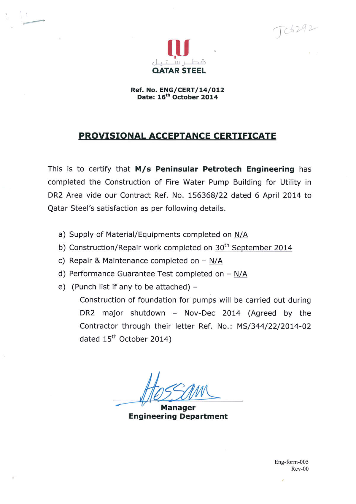 28+ [ Certification Letter Construction ] | Doc 7281019 Job With Certificate Of Completion Template Construction