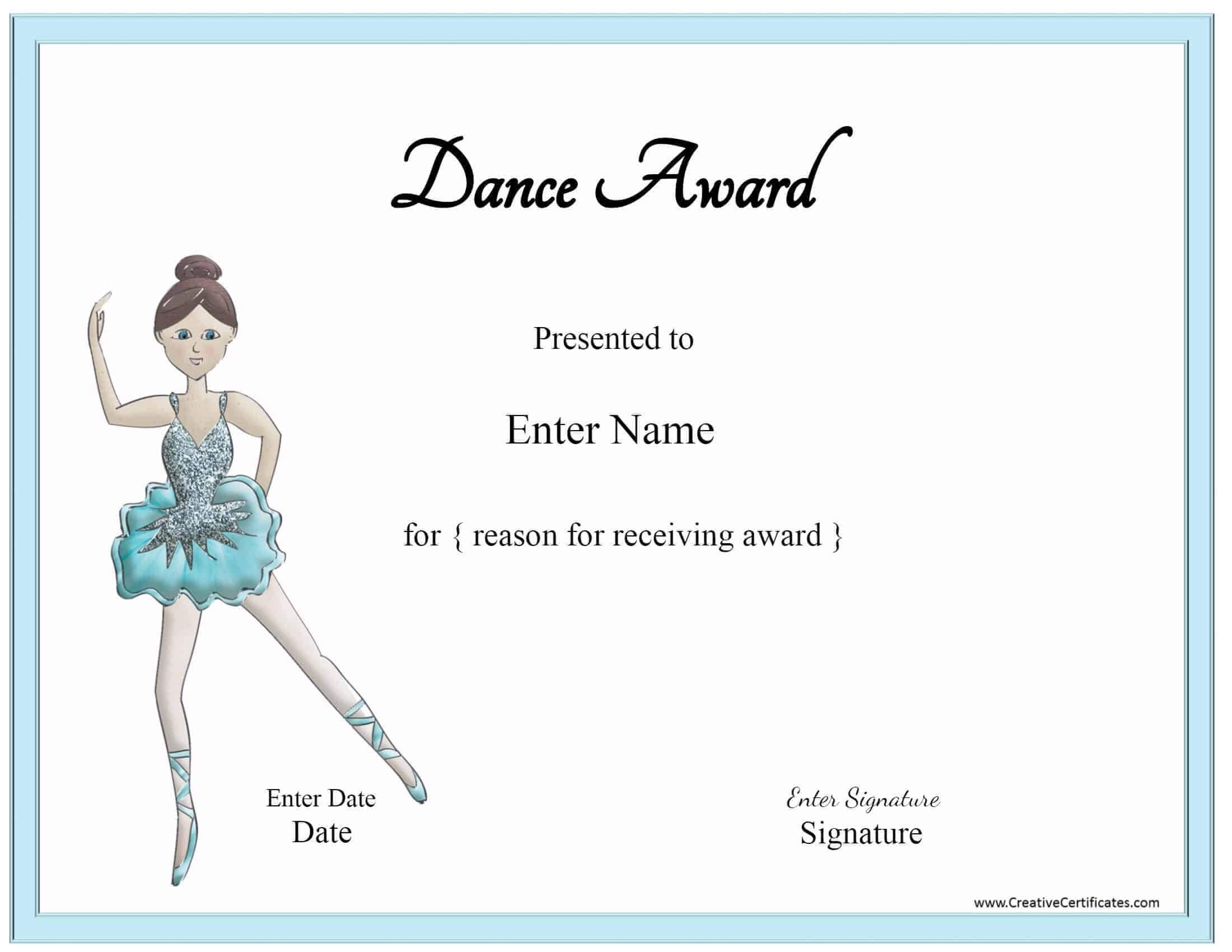 28+ [ Dance Certificate Template ] | Dance Certificate With Gymnastics Certificate Template
