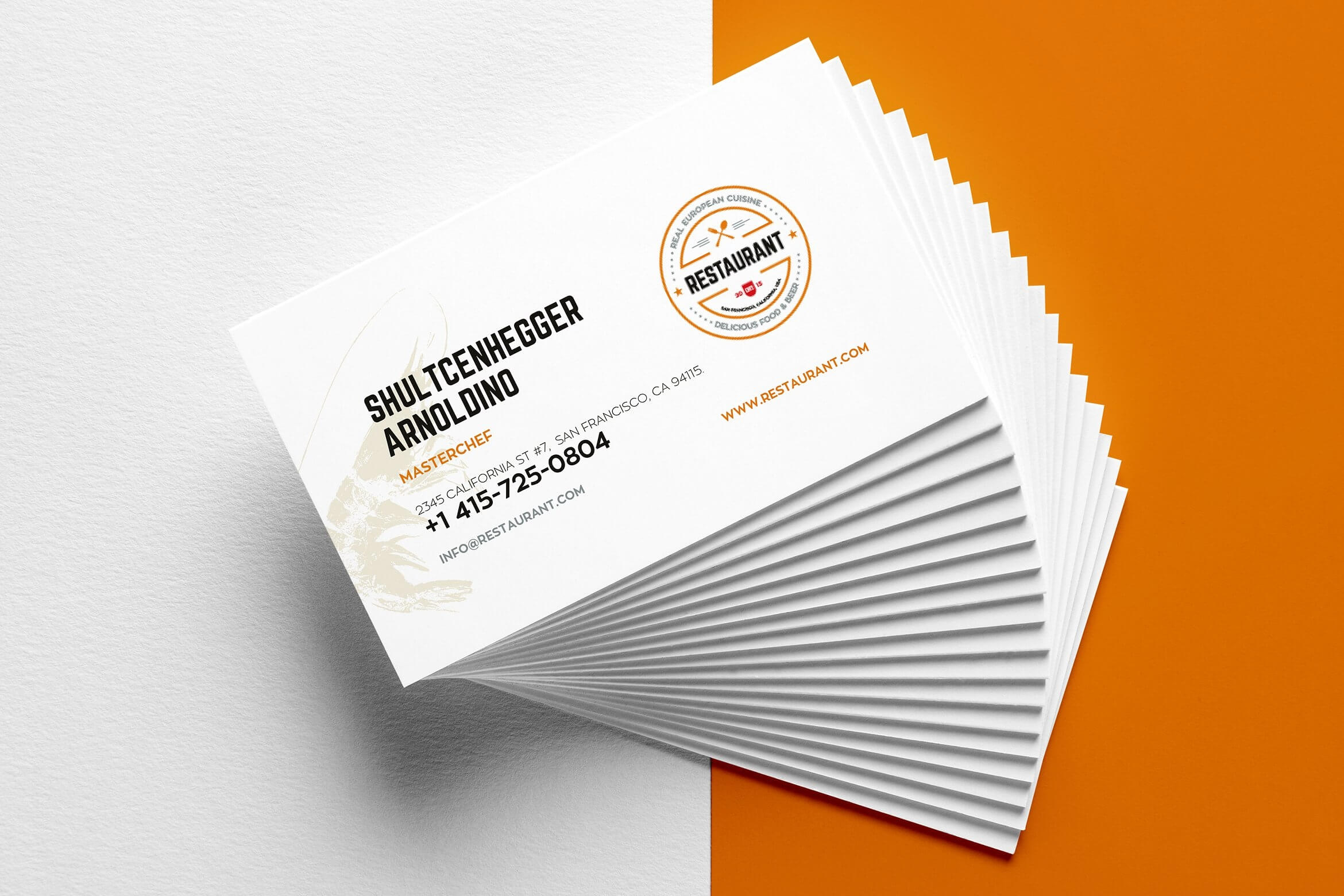 29+ Creative Restaurant Business Card Templates – Ai, Apple Throughout Pages Business Card Template