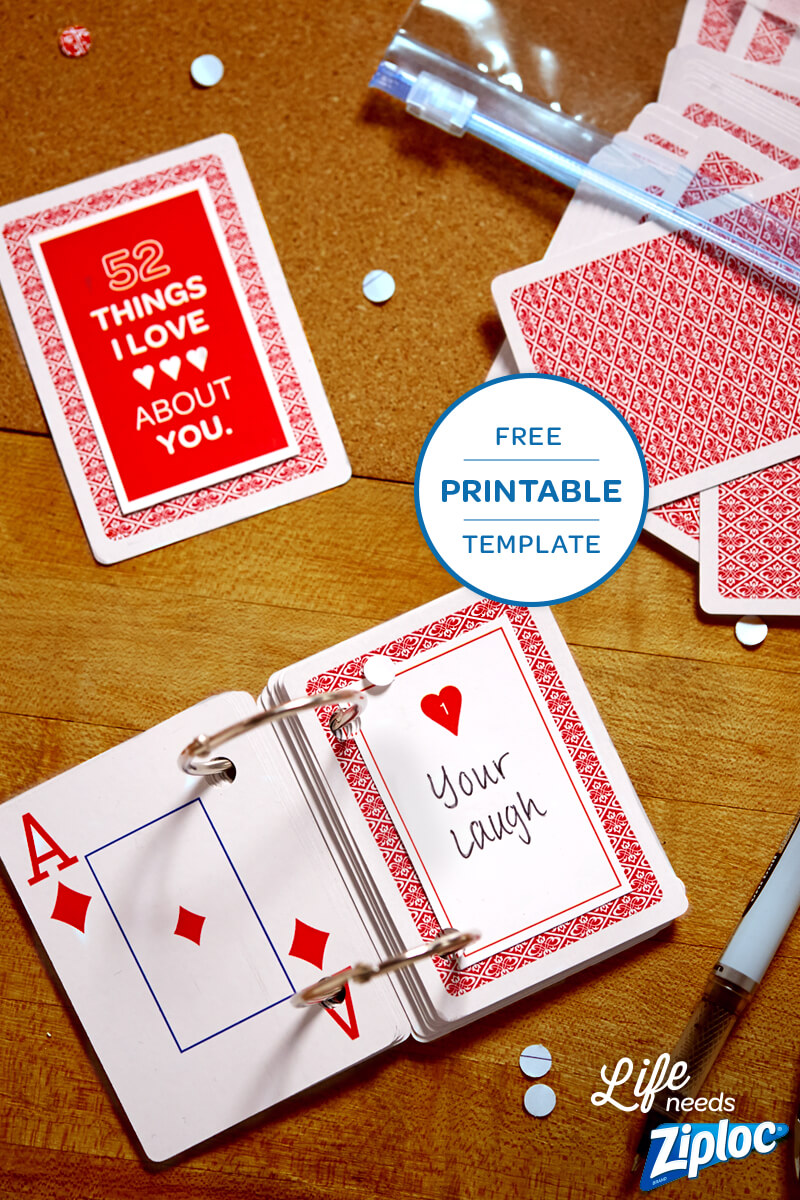 3 Small But Mighty Ways To Say I Love You | 52 Reasons Why I For 52 Things I Love About You Deck Of Cards Template
