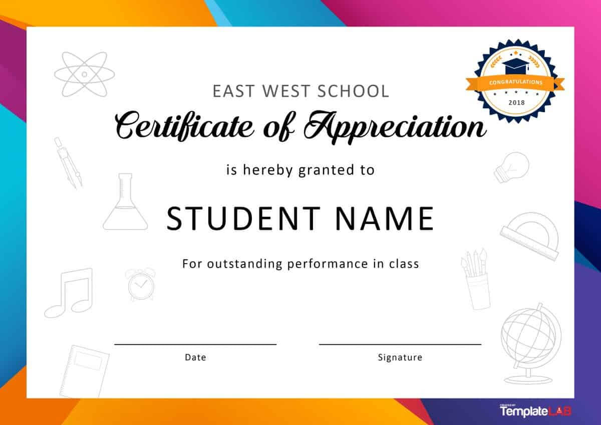 30 Free Certificate Of Appreciation Templates And Letters Inside Free Printable Student Of The Month Certificate Templates
