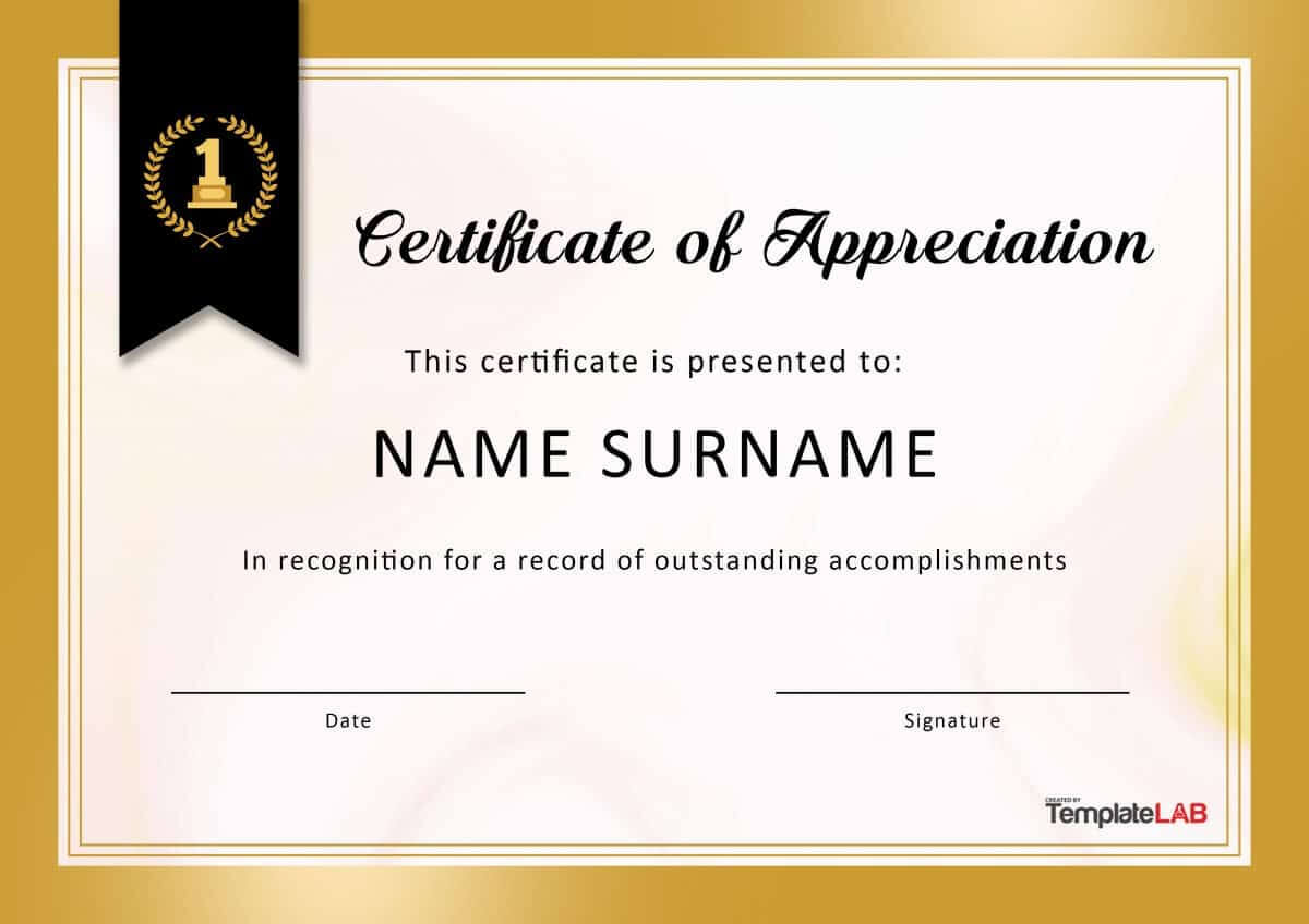 30 Free Certificate Of Appreciation Templates And Letters Pertaining To Good Job Certificate Template