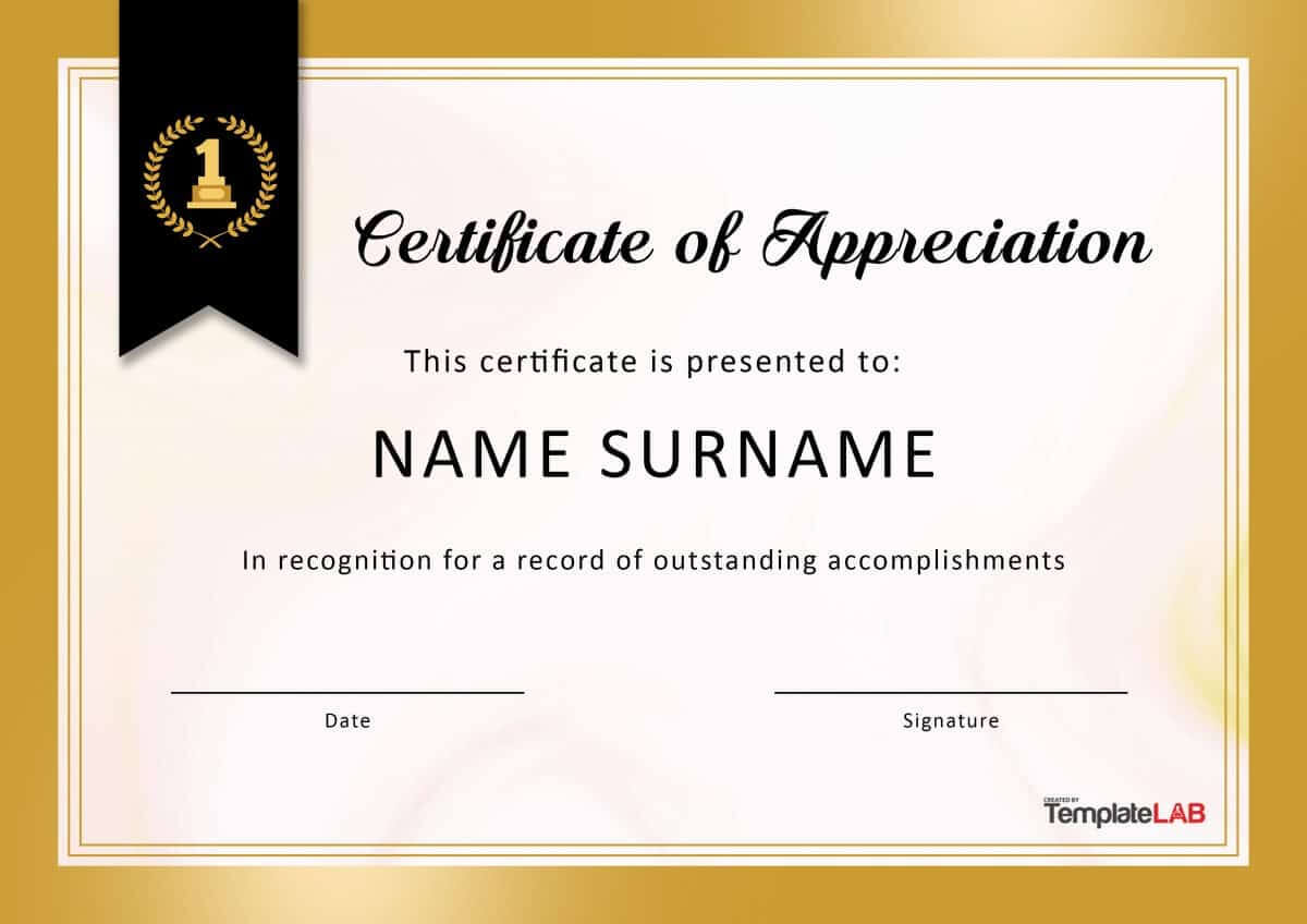 30 Free Certificate Of Appreciation Templates And Letters With Certificate For Years Of Service Template