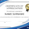 30 Free Certificate Of Appreciation Templates And Letters With Regard To In Appreciation Certificate Templates