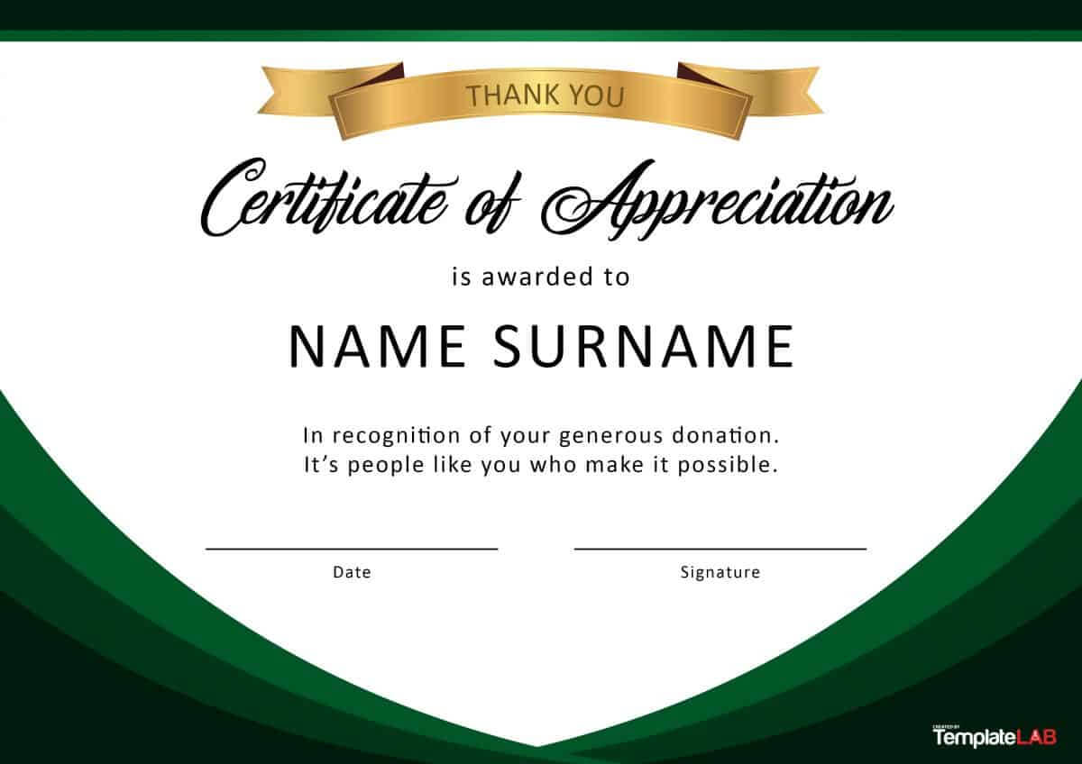 30 Free Certificate Of Appreciation Templates And Letters With Thanks Certificate Template
