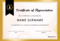 30 Free Certificate Of Appreciation Templates And Letters within Certificate Of Appreciation Template Doc