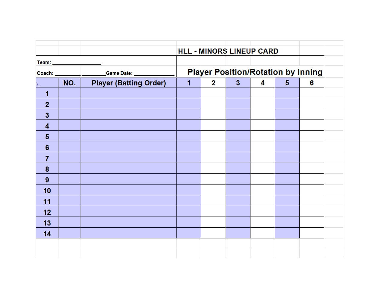 33 Printable Baseball Lineup Templates [Free Download] ᐅ With Free Baseball Lineup Card Template