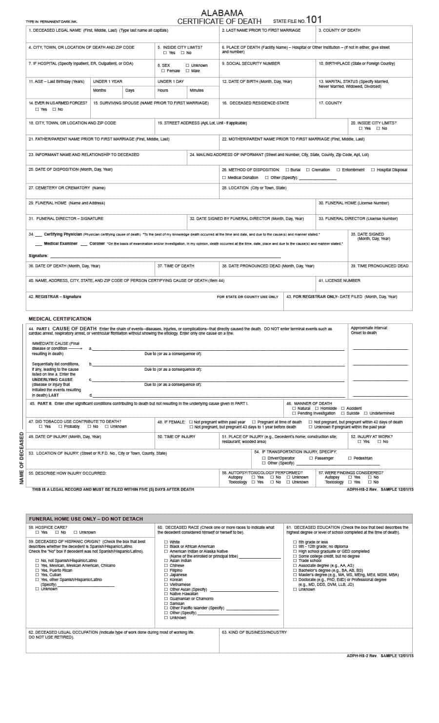37 Blank Death Certificate Templates [100% Free] ᐅ Template Lab Inside Birth Certificate Fake Template