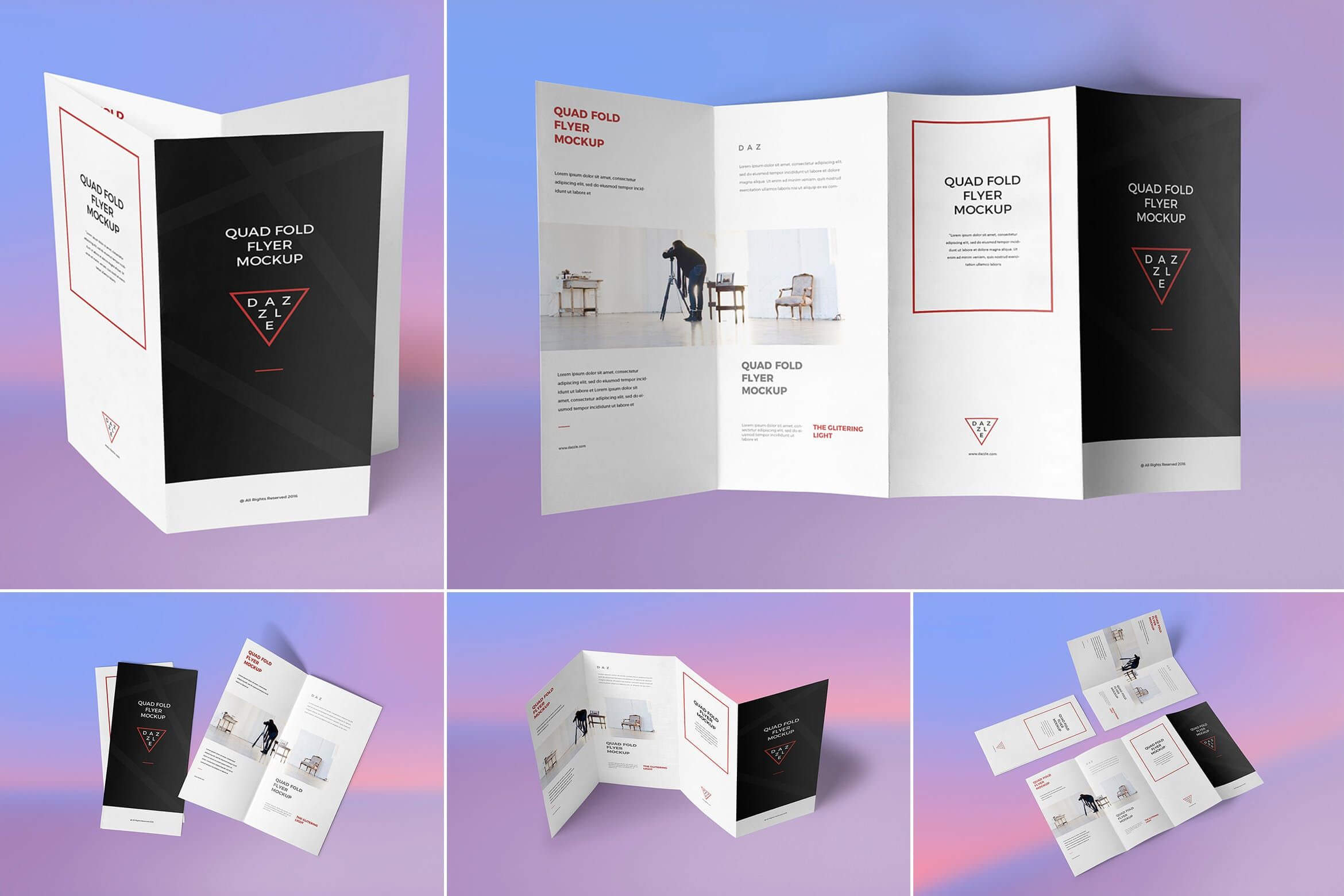 4 Fold Brochure Mockups #psd, #flyer, #brochure, #mockup Within Quad Fold Brochure Template