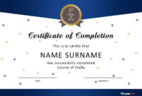 40 Fantastic Certificate Of Completion Templates [Word for Certificate Templates For Word Free Downloads