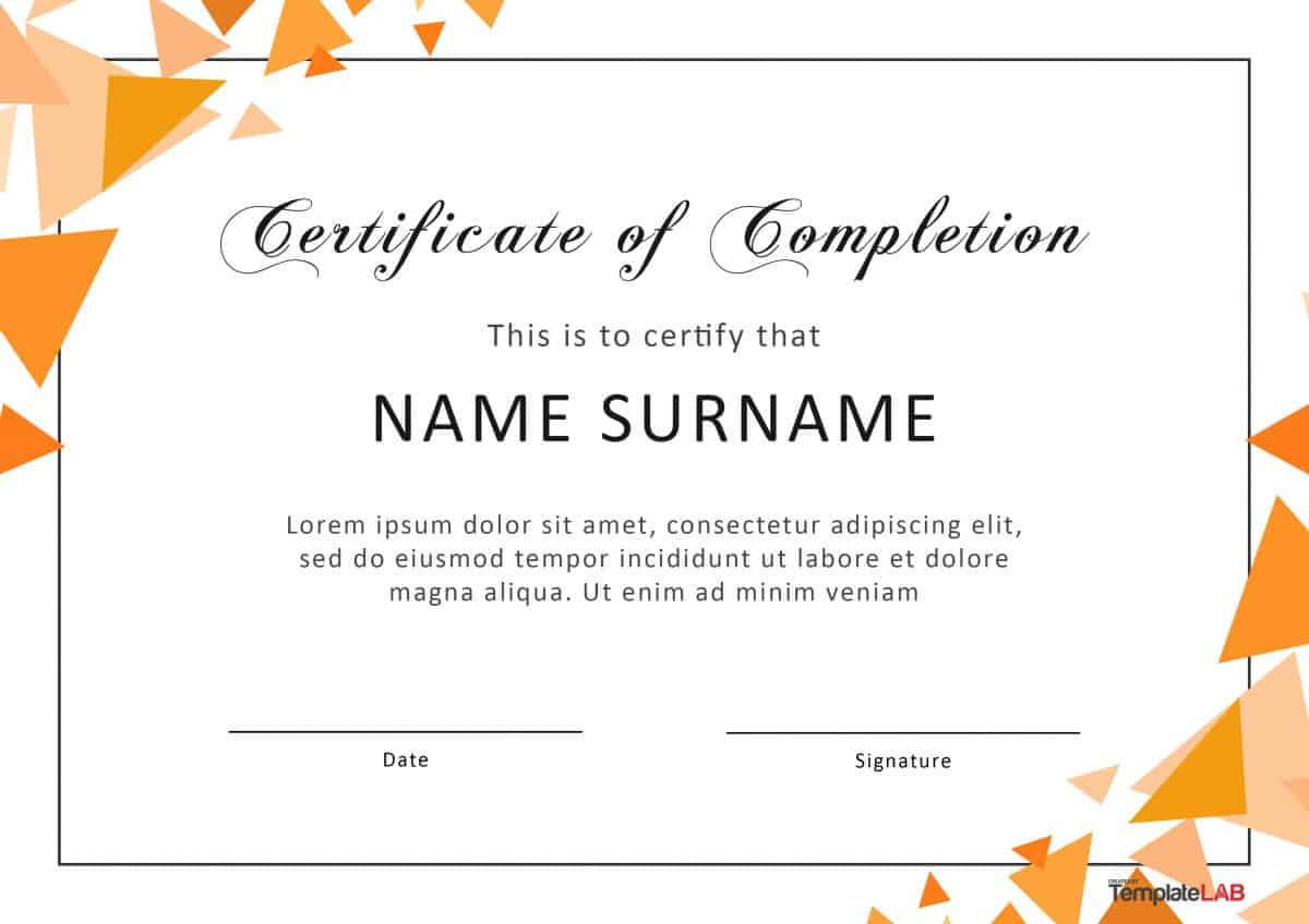 40 Fantastic Certificate Of Completion Templates [Word In Certificate Of Completion Free Template Word