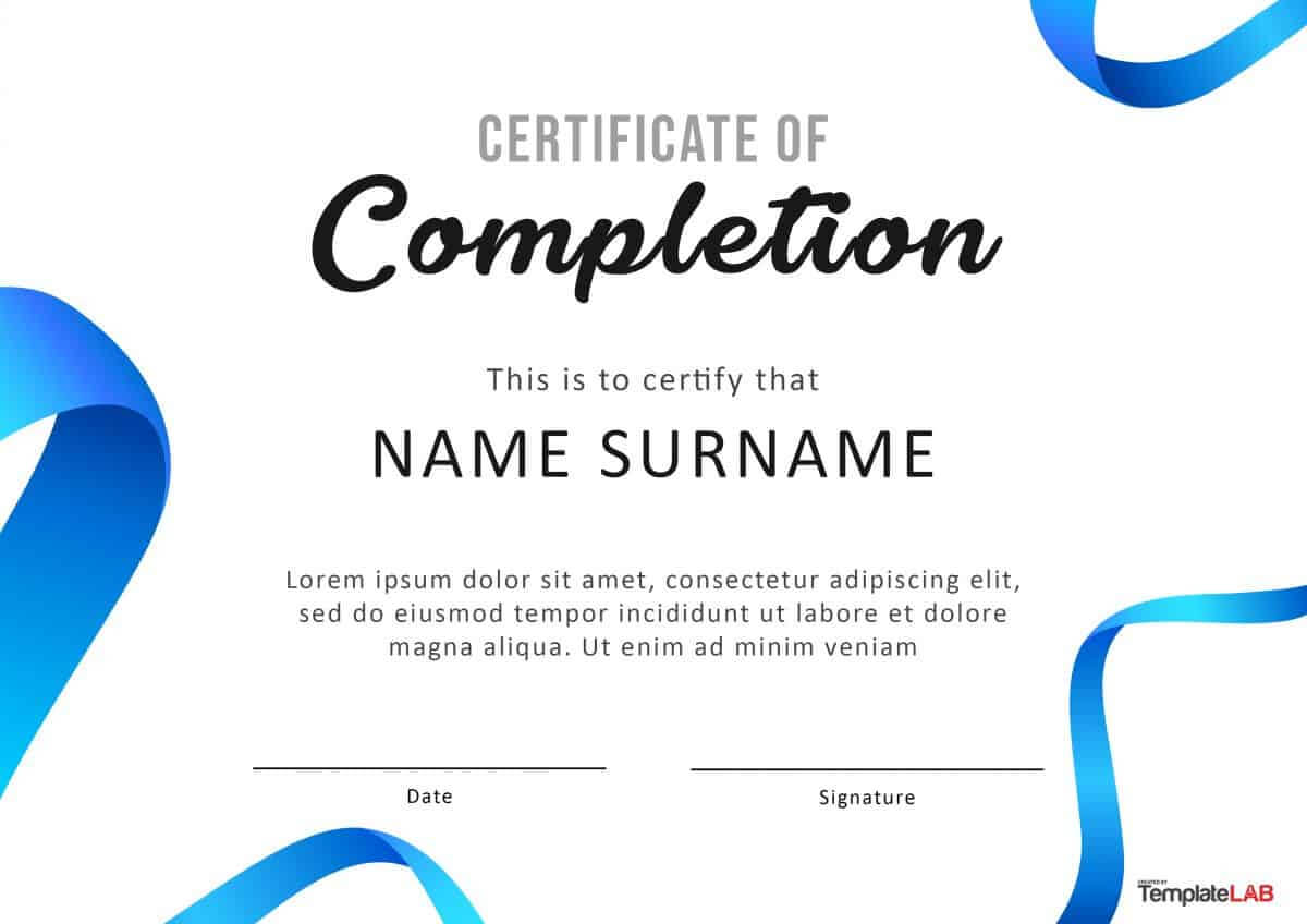 40 Fantastic Certificate Of Completion Templates [Word With Attendance Certificate Template Word