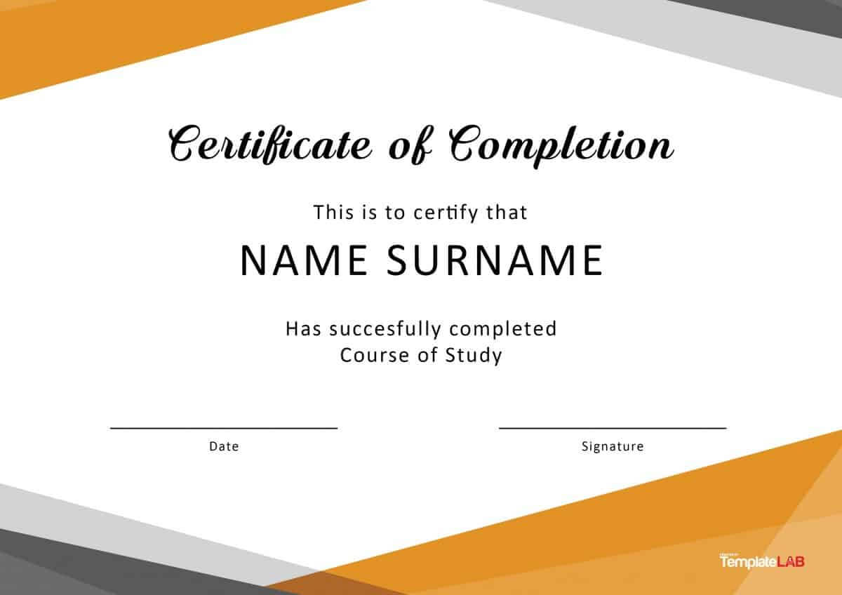 40 Fantastic Certificate Of Completion Templates [Word With Certification Of Completion Template