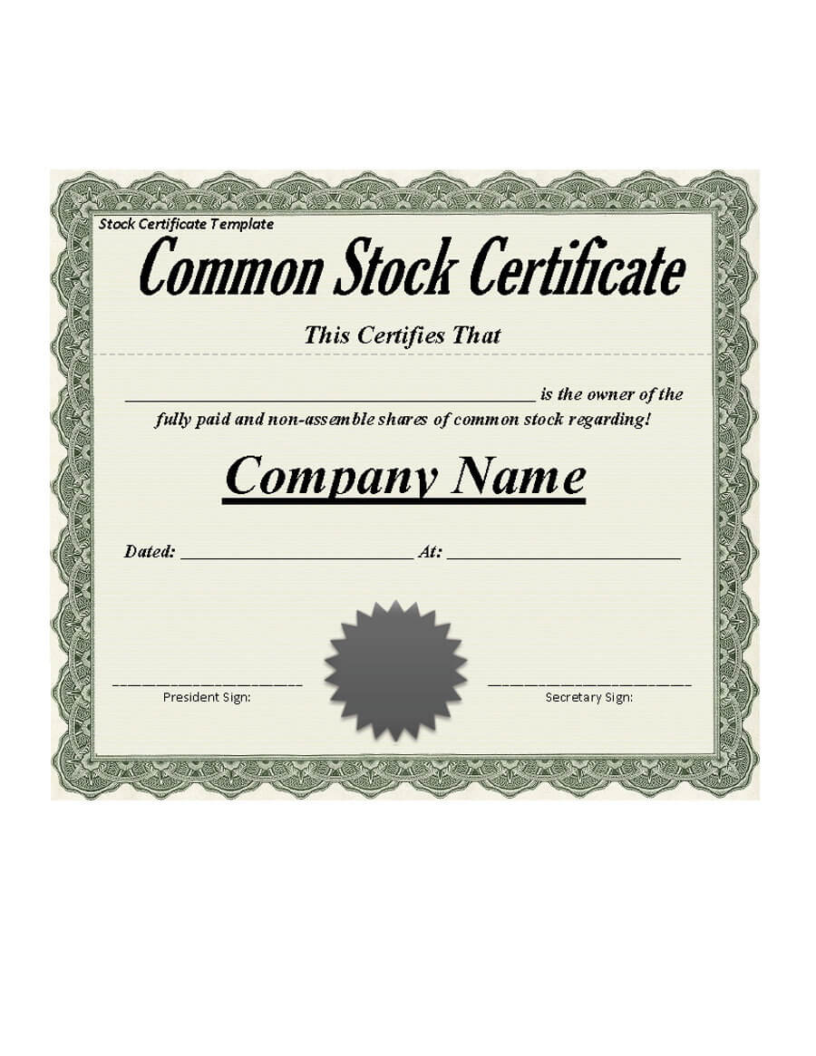 40+ Free Stock Certificate Templates (Word, Pdf) ᐅ Template Lab Within Free Stock Certificate Template Download