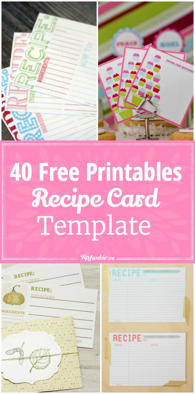40 Recipe Card Template And Free Printables – Tip Junkie Intended For Fillable Recipe Card Template