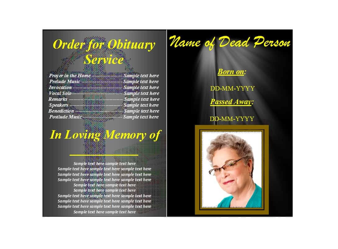 47 Free Funeral Program Templates (In Word Format) ᐅ Pertaining To Memorial Brochure Template