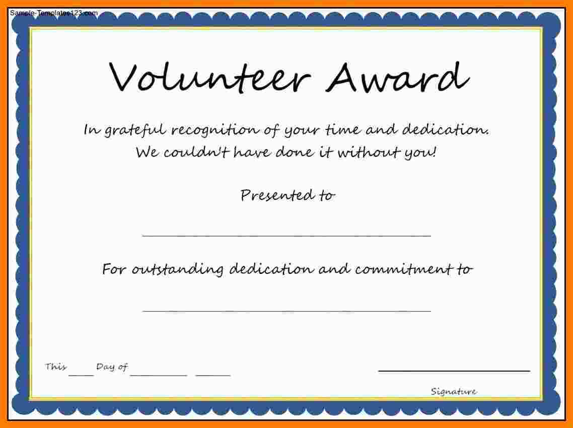 5+ Free Volunteer Certificates | Marlows Jewellers With Regard To Volunteer Of The Year Certificate Template