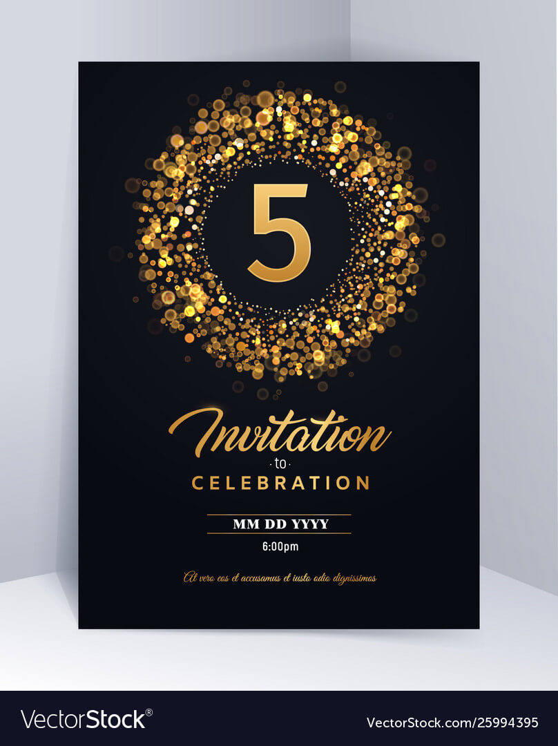 5 Years Anniversary Invitation Card Template Within Template For Anniversary Card
