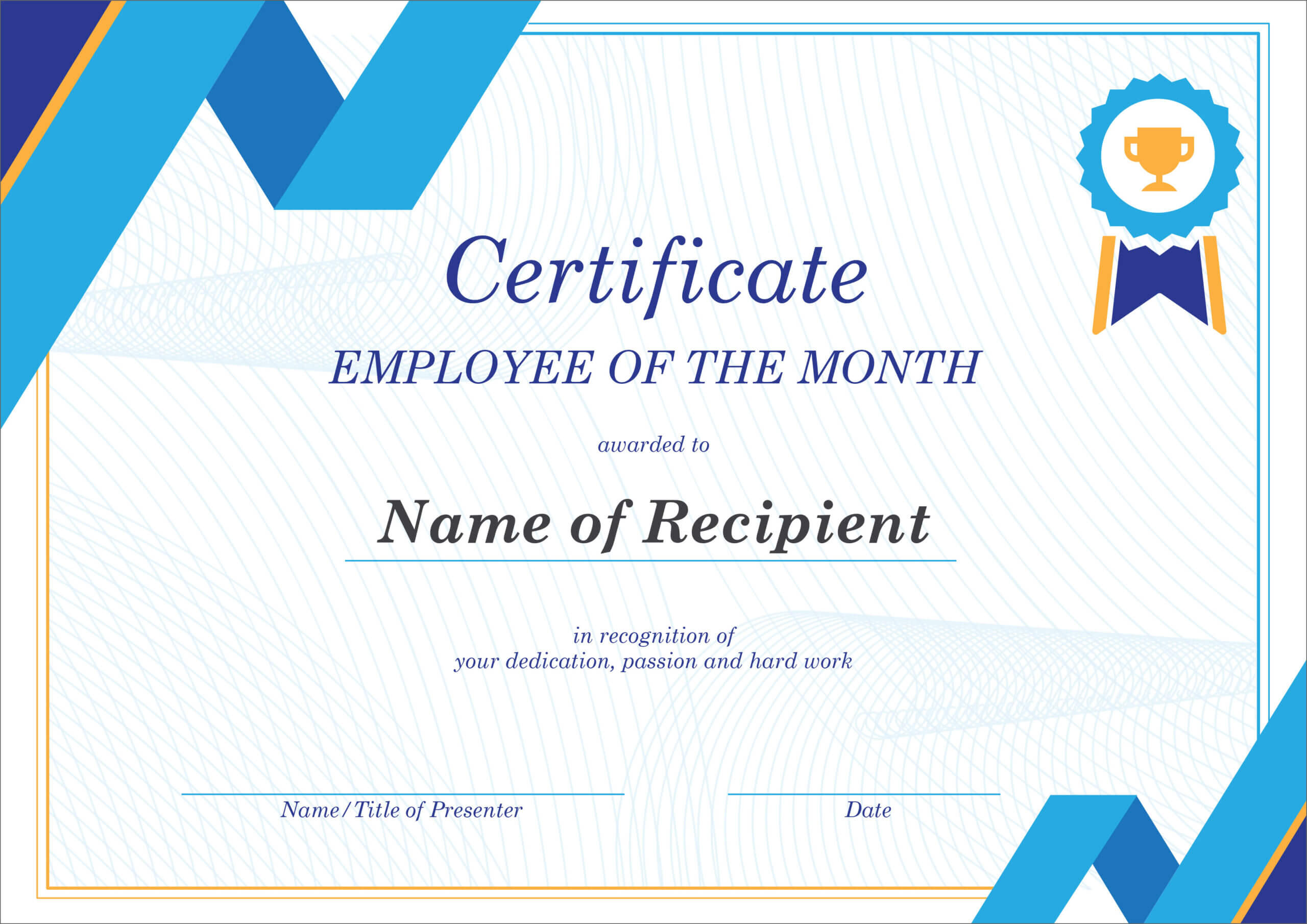 50 Free Creative Blank Certificate Templates In Psd Regarding Manager Of The Month Certificate Template