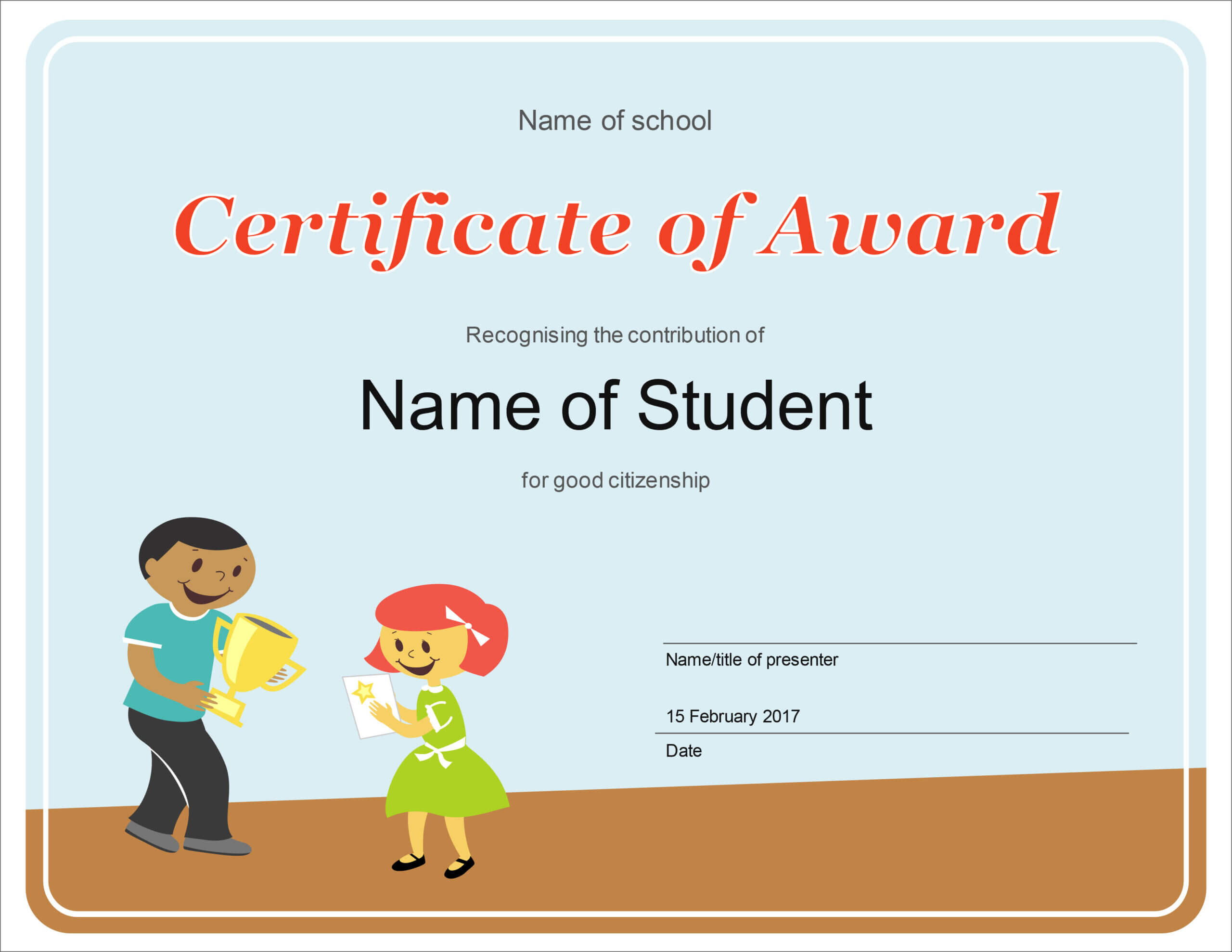 50 Free Creative Blank Certificate Templates In Psd Within School Certificate Templates Free