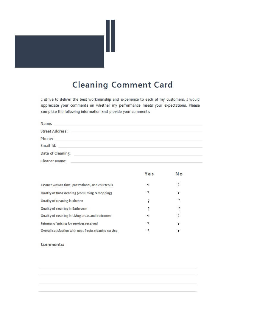 50 Printable Comment Card & Feedback Form Templates ᐅ Intended For Comment Cards Template