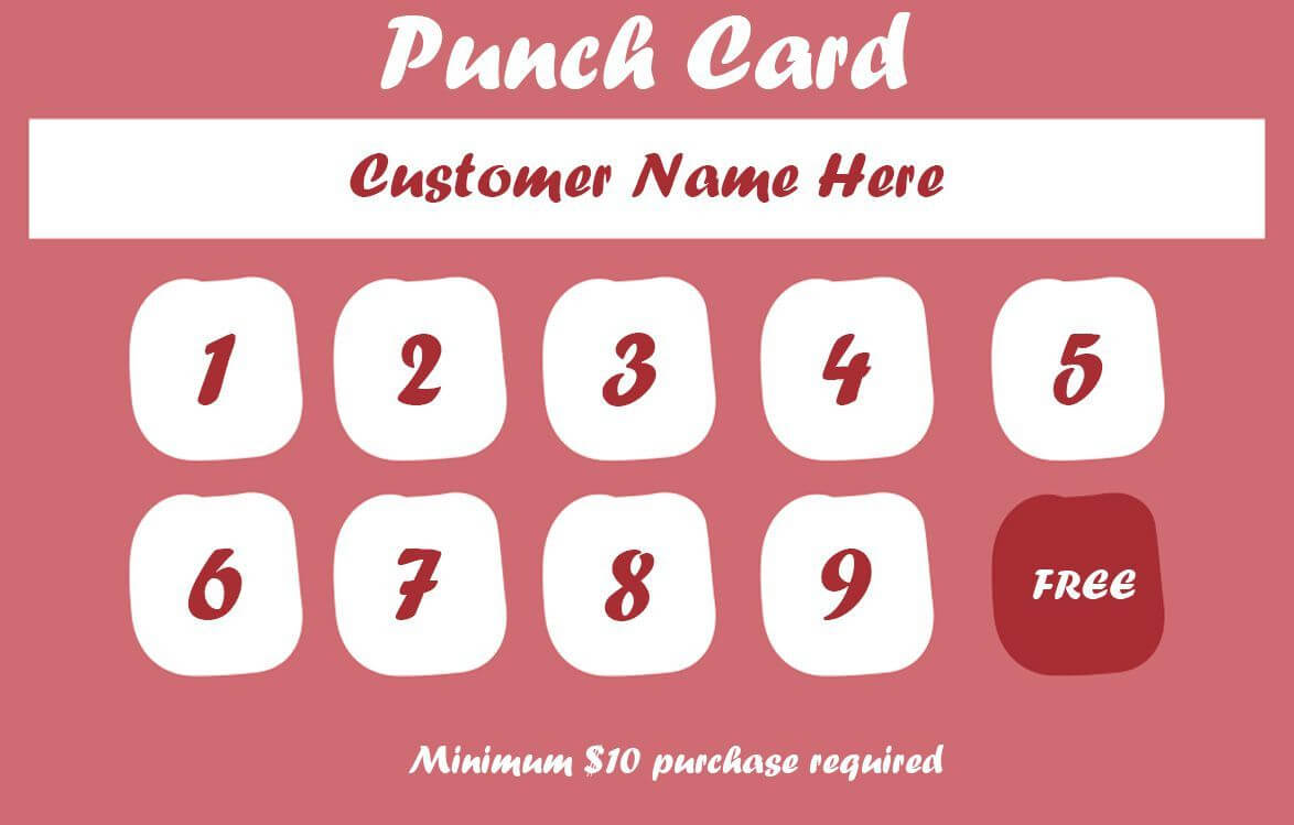 50+ Punch Card Templates – For Every Business (Boost Inside Free Printable Punch Card Template