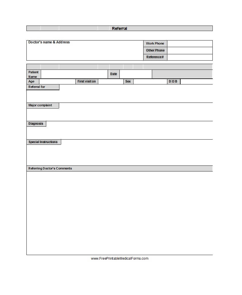 50 Referral Form Templates [Medical & General] ᐅ Template Lab Throughout Referral Certificate Template