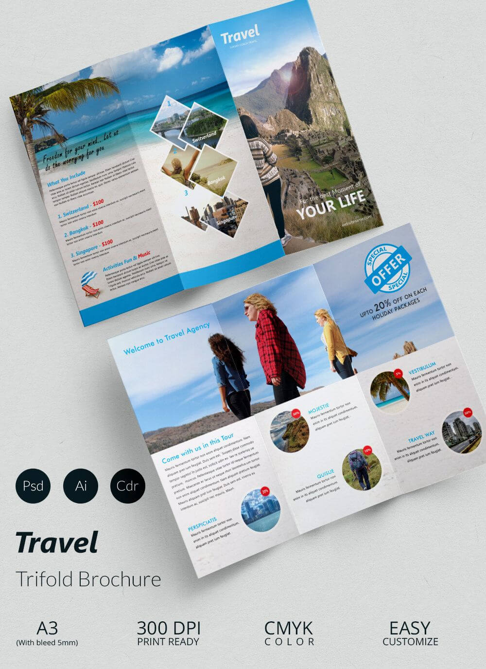 52+ Travel Brochure Templates – Psd, Ai | Travel Brochure With Regard To Travel And Tourism Brochure Templates Free