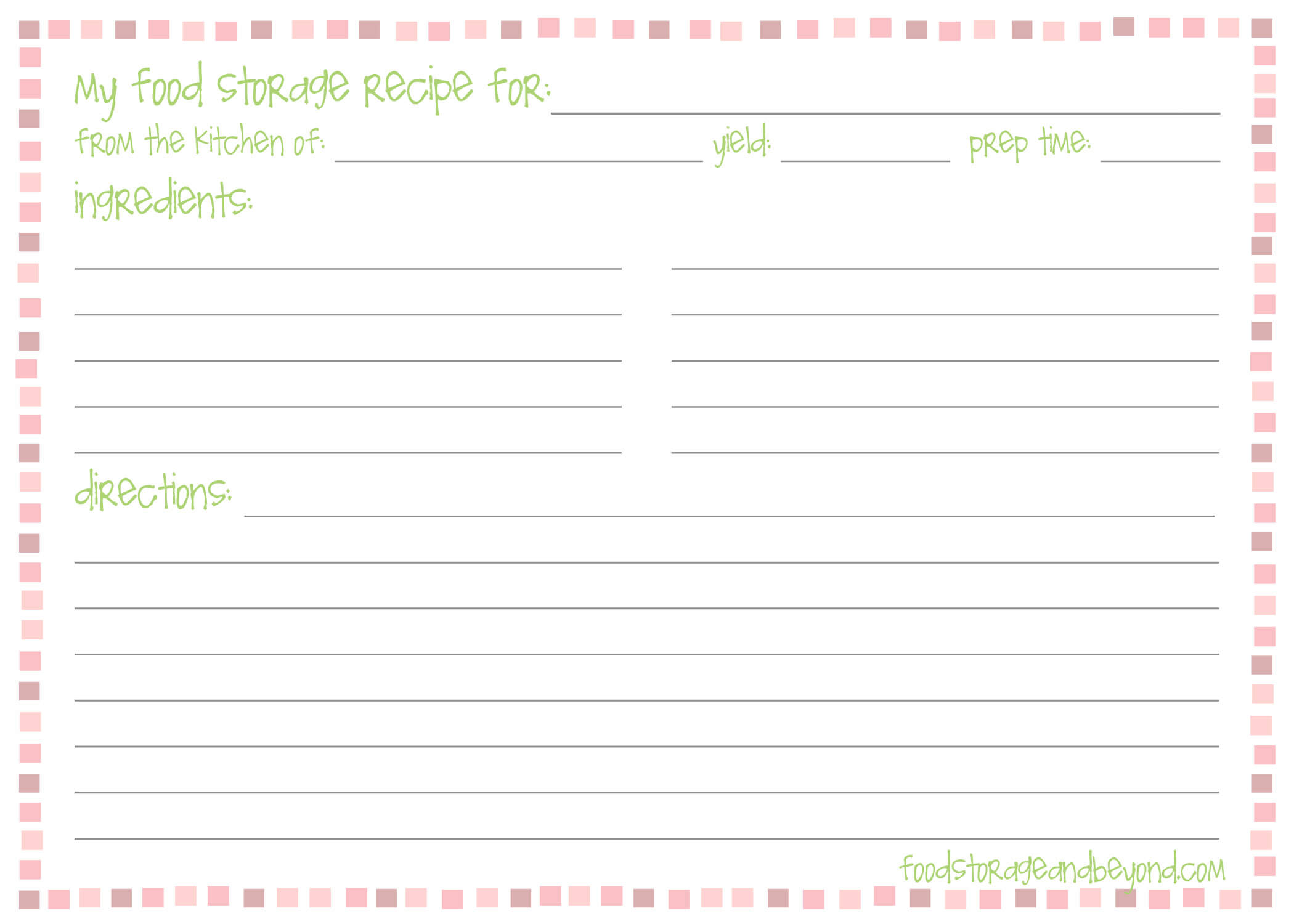 5X7 Recipe Card Template For Word – Bolan.horizonconsulting.co With Fillable Recipe Card Template