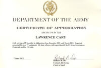 6+ Army Appreciation Certificate Templates - Pdf, Docx with regard to Officer Promotion Certificate Template