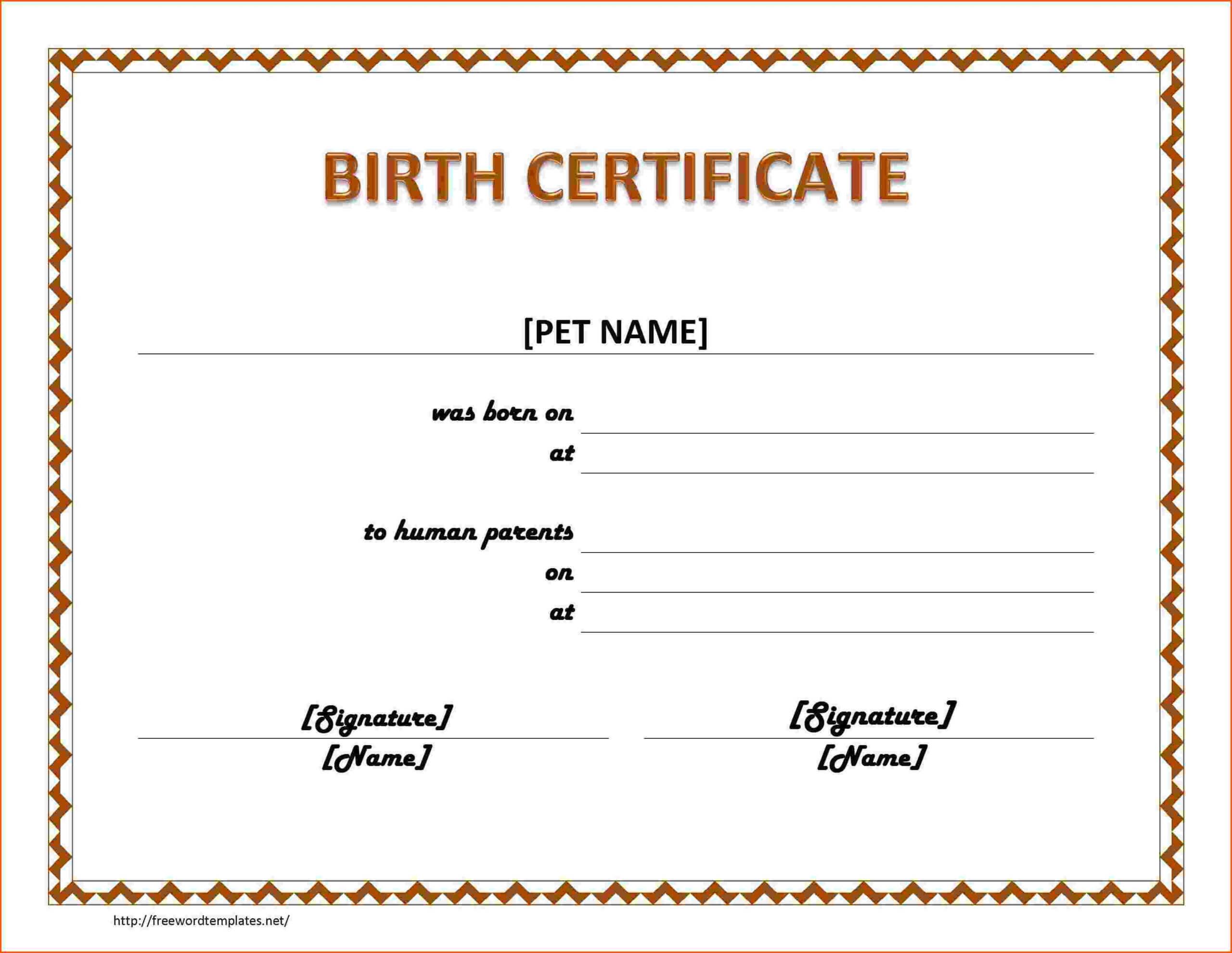 6+ Birth Certificate Template For Microsoft Word | Survey With Regard To Birth Certificate Template For Microsoft Word
