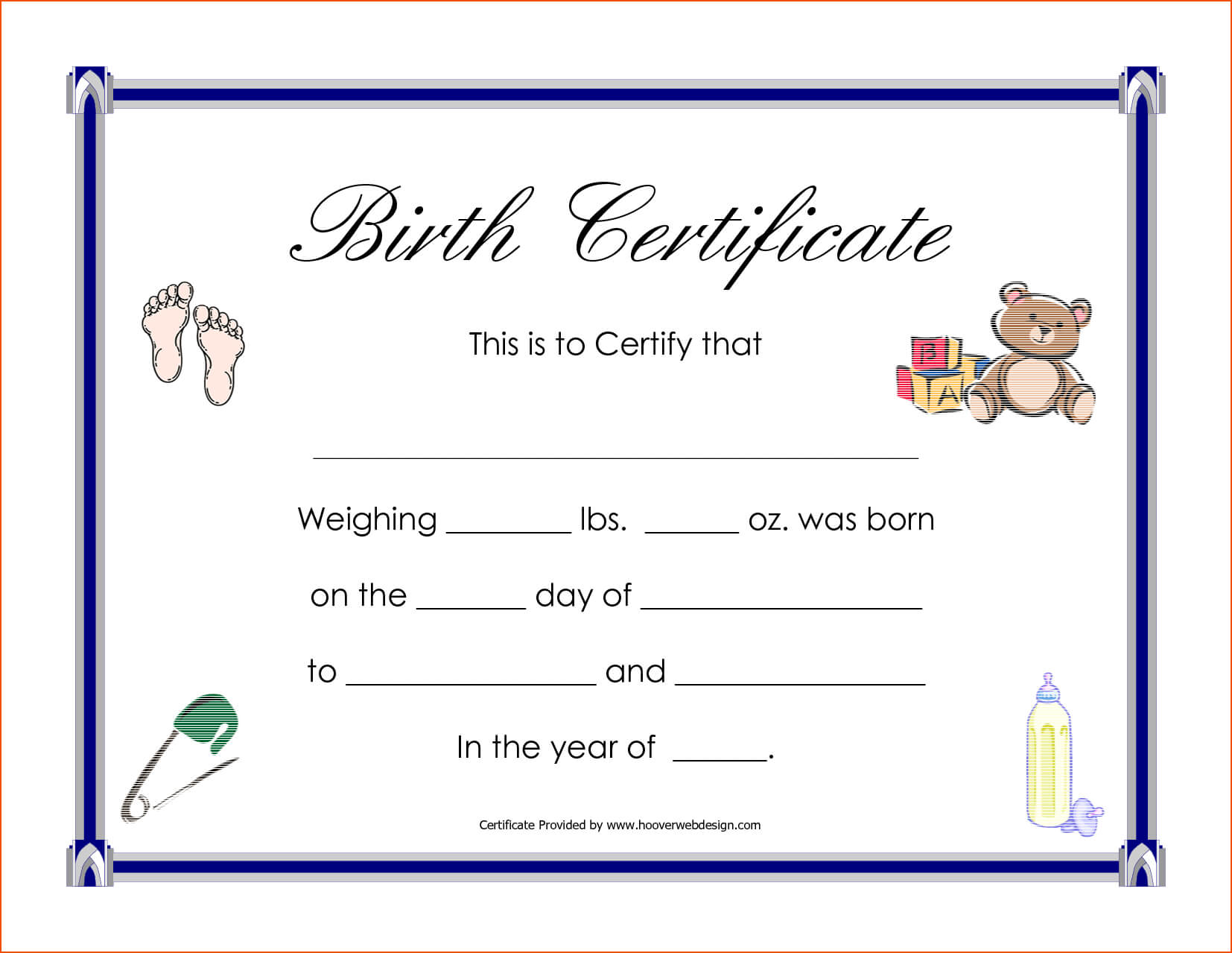 6+ Birth Certificate Templates – Bookletemplate Inside Birth Certificate Templates For Word