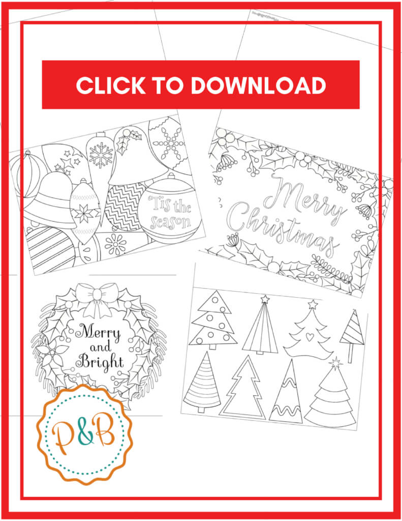 6 Unique Christmas Cards To Color Free Printable Download Throughout Diy Christmas Card Templates