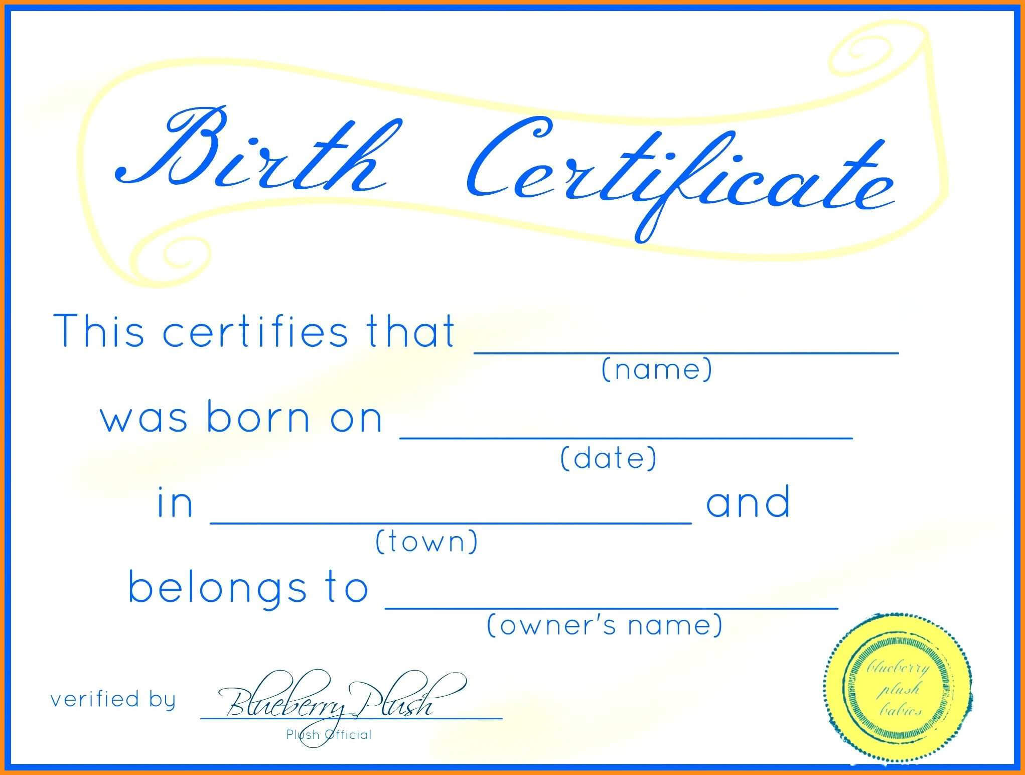7+ Downloadable Birth Certificate | Odr2017 With Birth Certificate Template For Microsoft Word