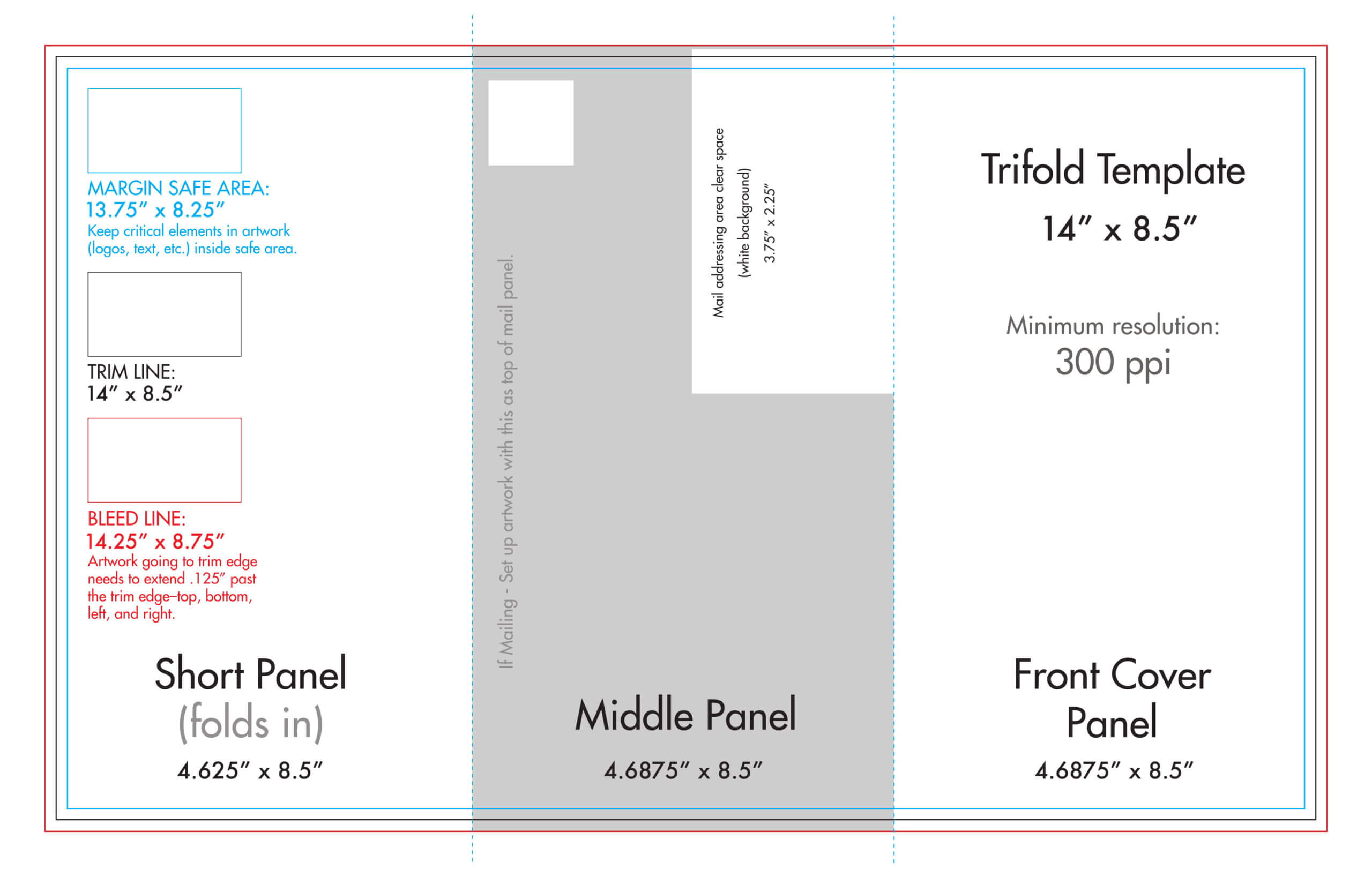 8.5" X 14" Tri Fold Brochure Template - U.s. Press With 6 Sided Brochure Template