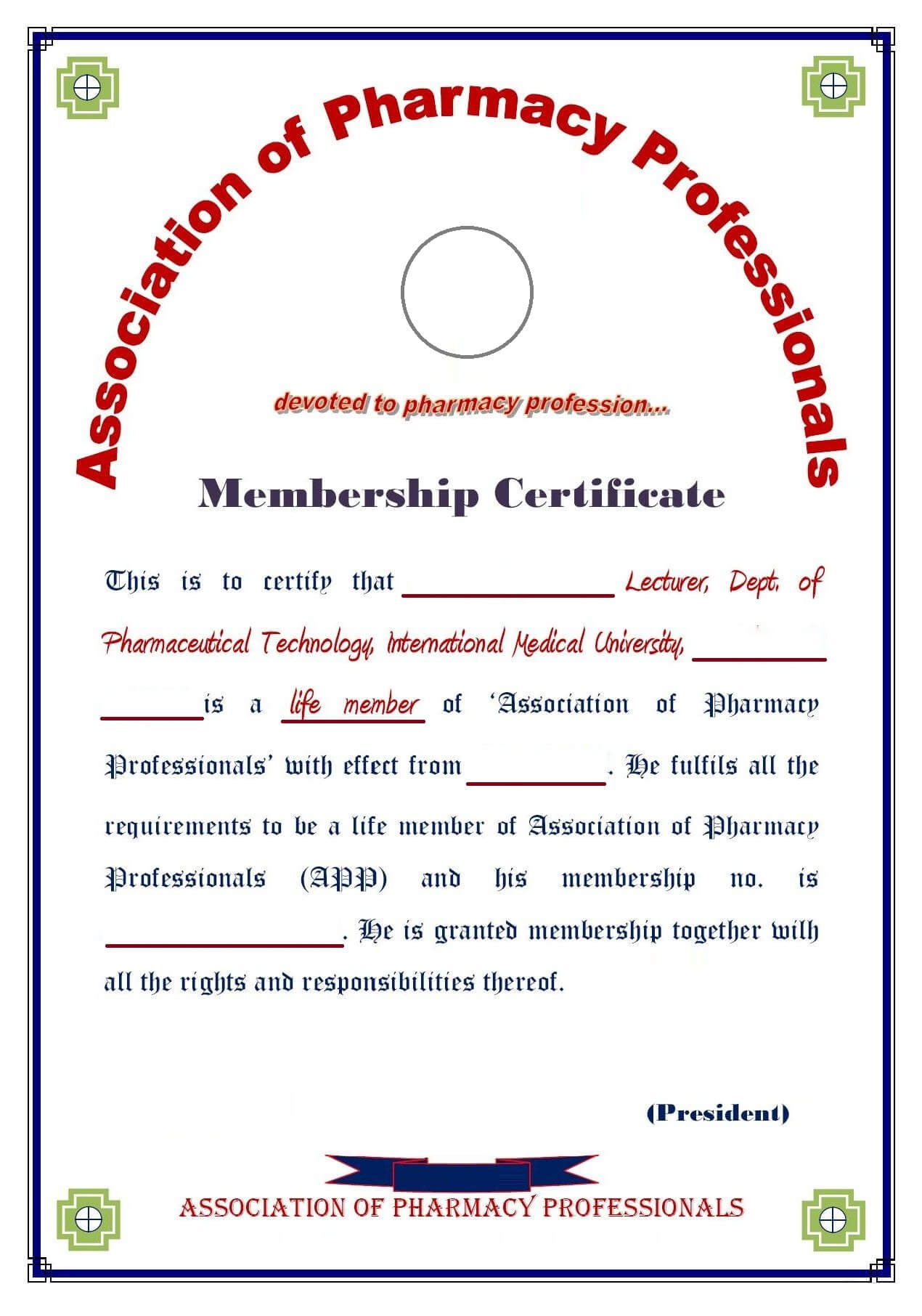8+ Medical Membership Certificate Templates – Pdf | Free For Life Membership Certificate Templates