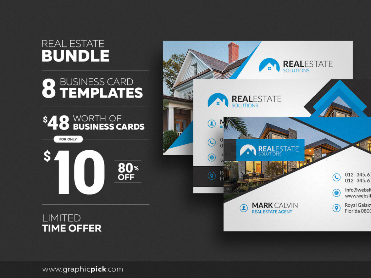 8 Real Estate Business Cards – Graphic Pick Within Real Estate Business Cards Templates Free