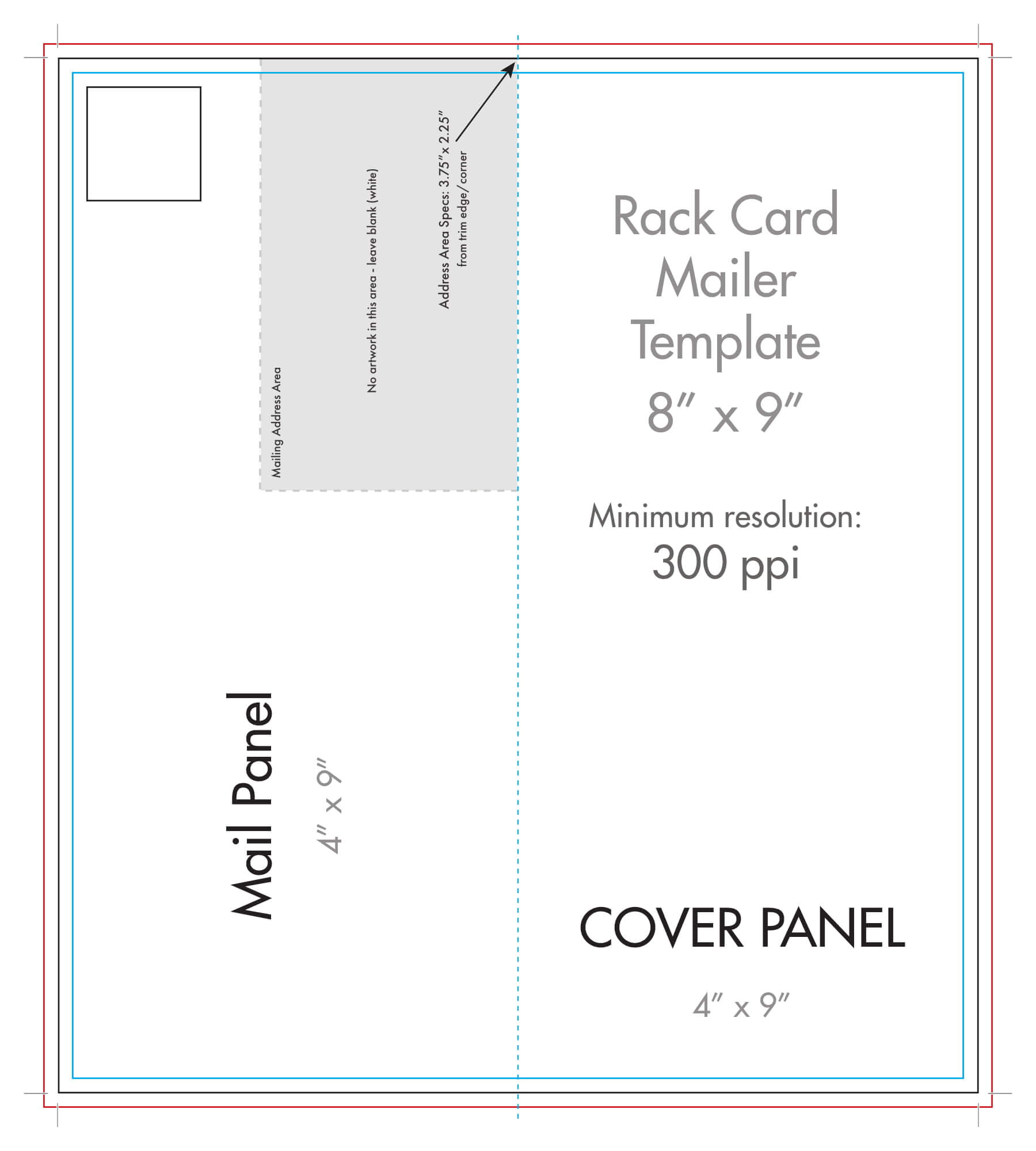 8" X 9" Rack Brochure Template (Half Fold) – U.s. Press Within Half Fold Card Template