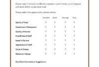9 Restaurant Comment Card Templates - Free Sample Templates for Restaurant Comment Card Template