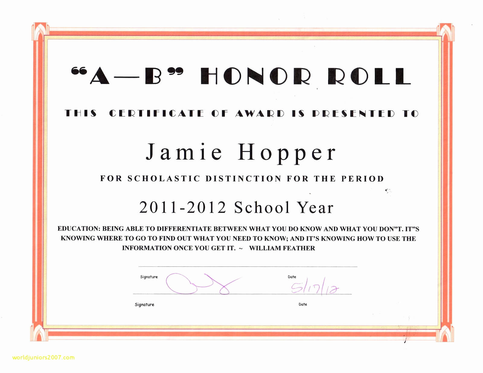 A/b Honor Roll Clipart Pertaining To Honor Roll Certificate Template