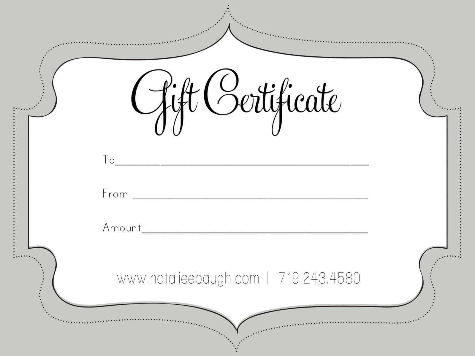 A Cute Looking Gift Certificate | Gift Card Template, Free For Printable Gift Certificates Templates Free