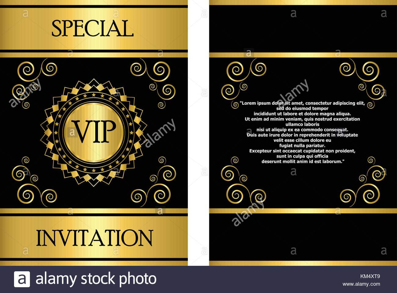 A Golden Vip Invitation Card Template That Can Be Used For Within Event Invitation Card Template