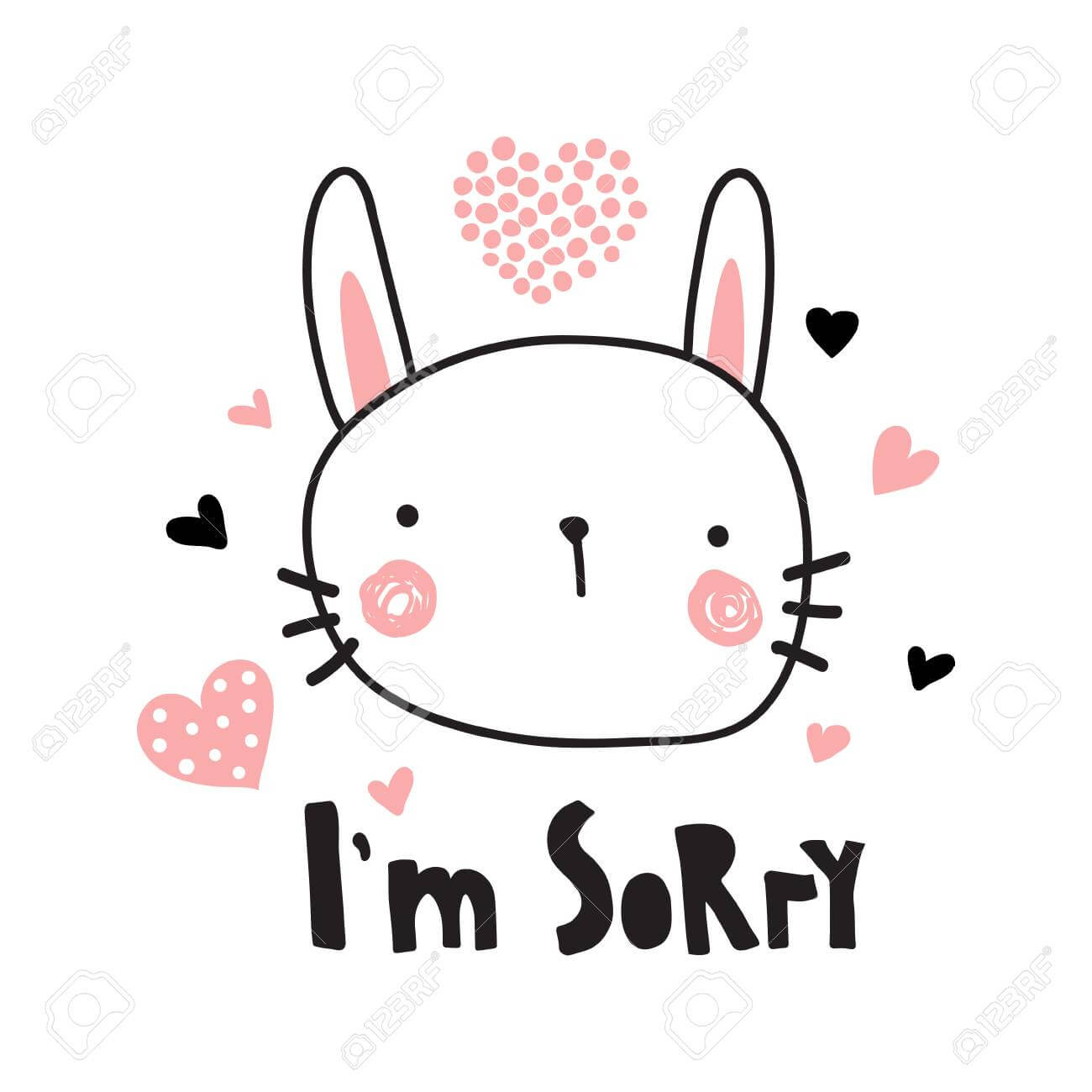 A Vector Template Of A Greeting Card, I'm Sorry Text And Cute.. Regarding Sorry Card Template
